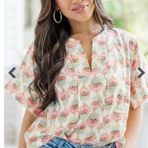 Entro Cream Boxy Blouse